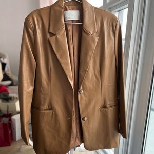 Leather blazer from oak and fort.